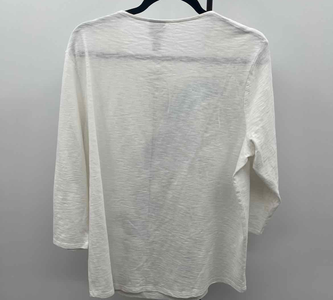 Chico's Women's Size XL White Paisley Long Sleeve Shirt