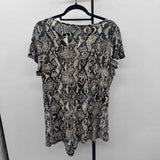 Inc Women's Size XL Black Snakeskin Short Sleeve Shirt
