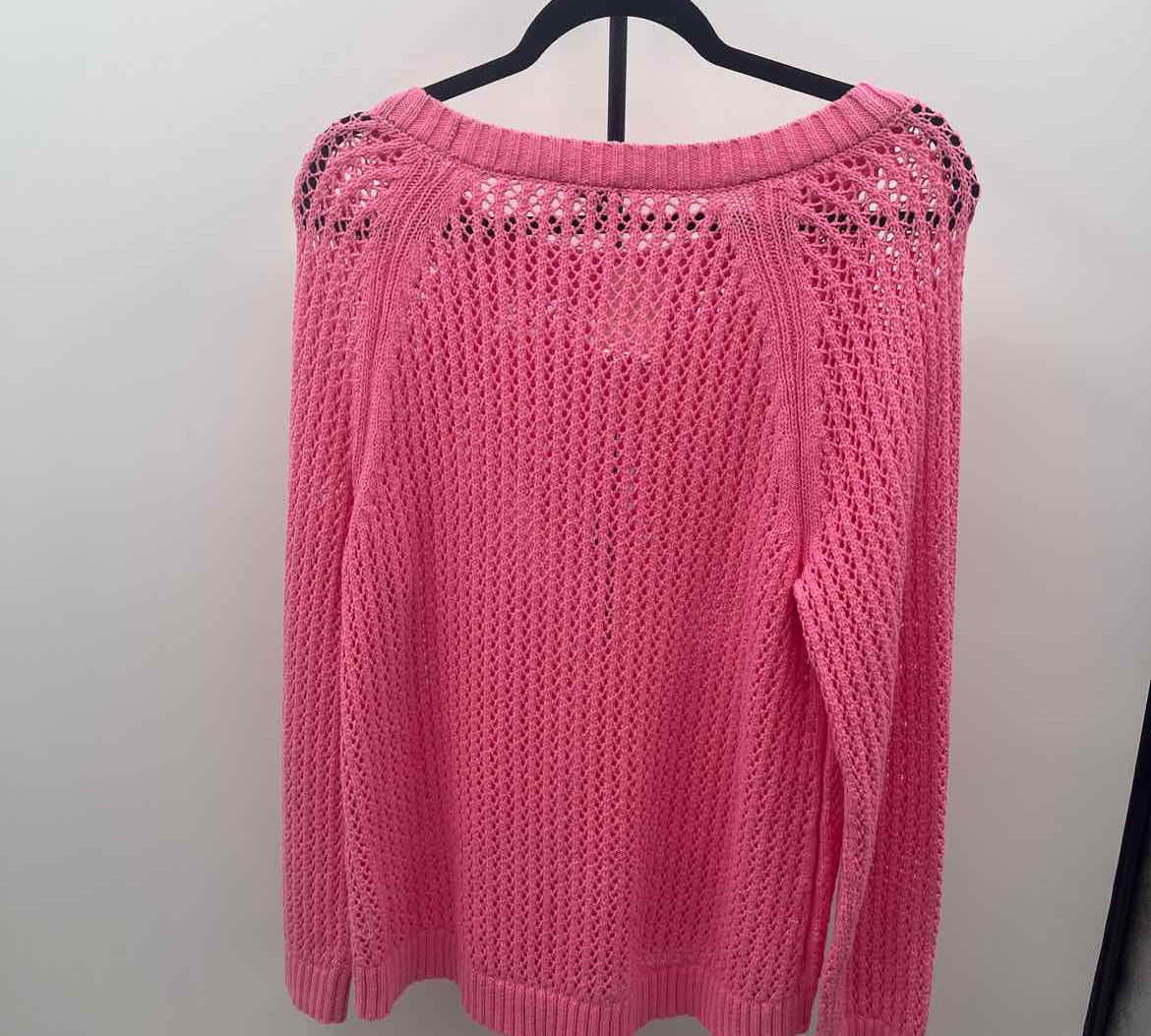 Talbots Women's Size XL Pink Open Weave Sweater