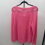 Talbots Women's Size XL Pink Open Weave Sweater