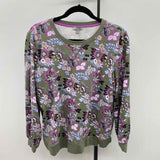 Talbots Women's Size L Green Floral Sweatshirt