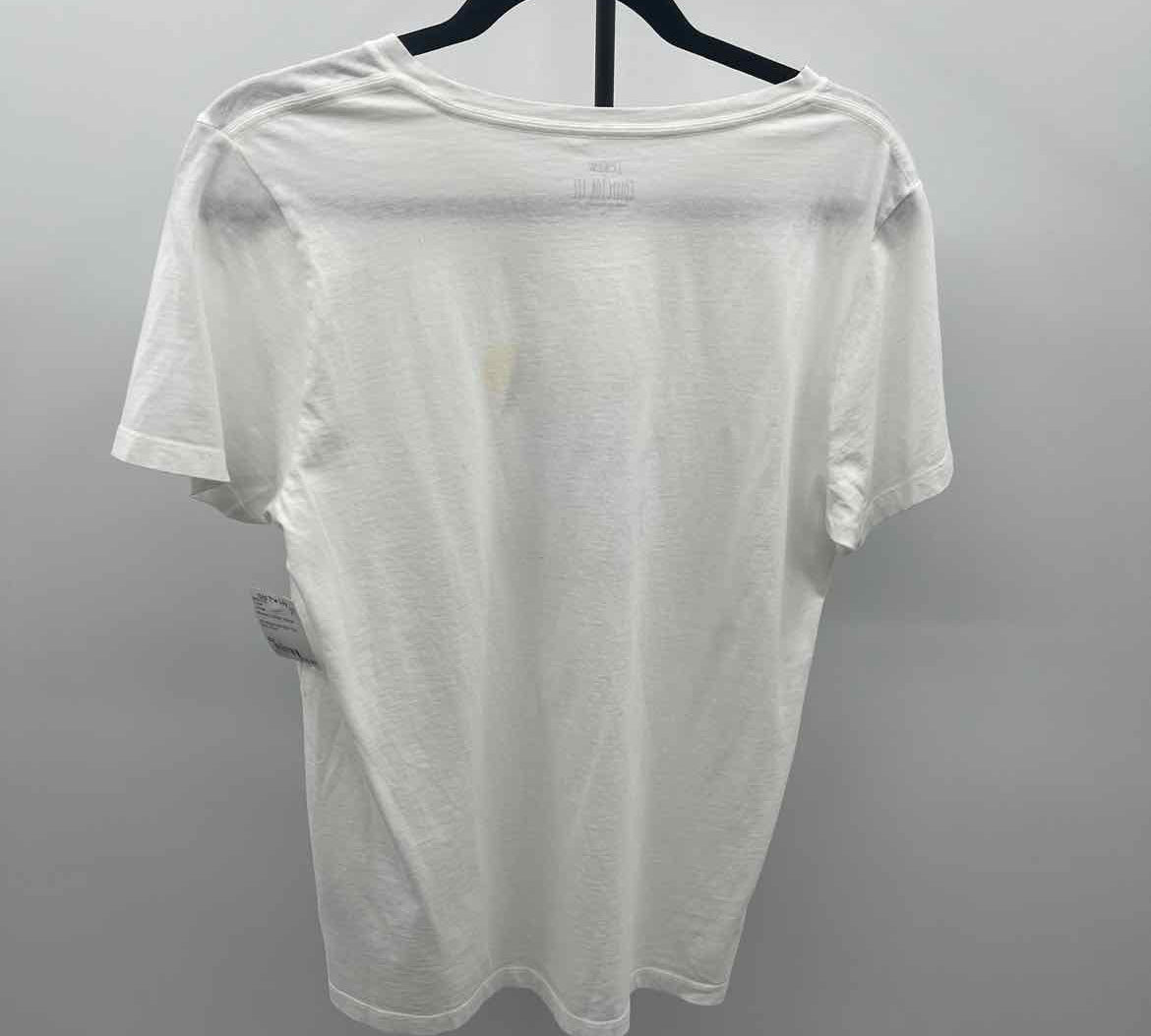 J Crew Women's Size L White Words T-Shirt