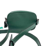 Back COACH Dark Pine Green Pebbled Leather CAMERA Bag Crossbody Purse