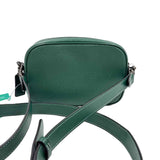 Back COACH Dark Pine Green Pebbled Leather CAMERA Bag Crossbody Purse