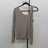CABI Women's Size M Gray Stripe Long Sleeve Shirt