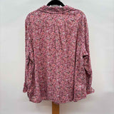 Talbots Women's Size 3X Red Floral Long Sleeve Shirt