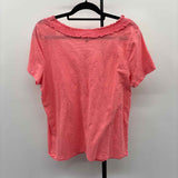 Talbots Women's Size 1X coral Textured Short Sleeve Shirt