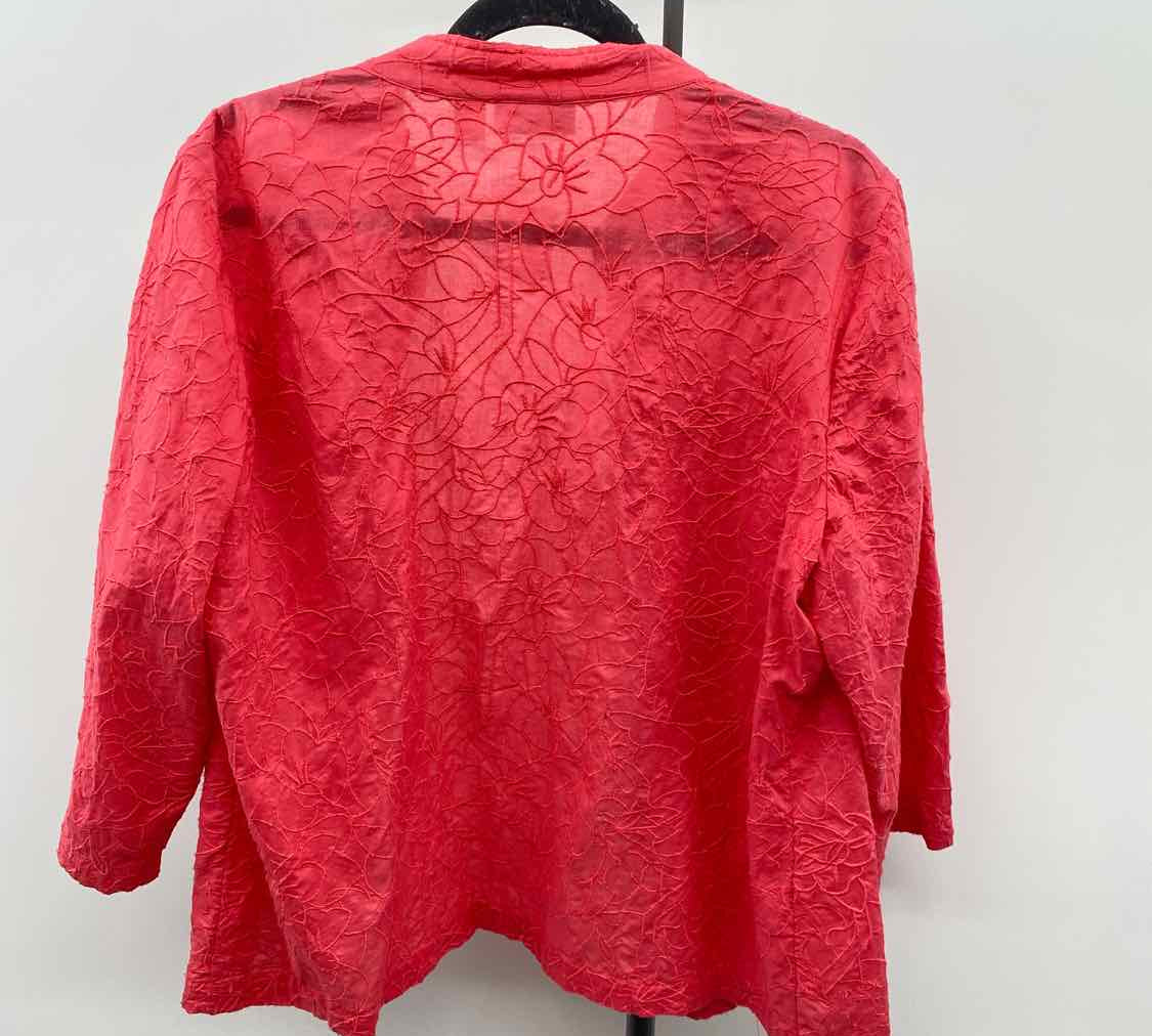 Chico's Women's Size L coral Textured Jacket