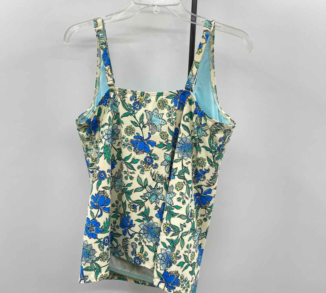 Lands End Women's Size 16 Ivory Floral Swimsuit - Separate