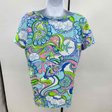 Lilly Pulitzer Women's Size L Blue Sea Life Short Sleeve Shirt