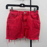 The Kript Women's Size 0 Red Solid Shorts
