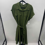 Ophelia Roe Women's Size 2X Green Solid Dress