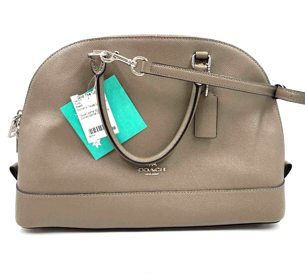 COACH Taupe Leather SIERRA Domed Satchel Purse w/Opt Crossbody