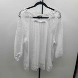 Zac & Rachel Women's Size 2X White Textured Long Sleeve Shirt