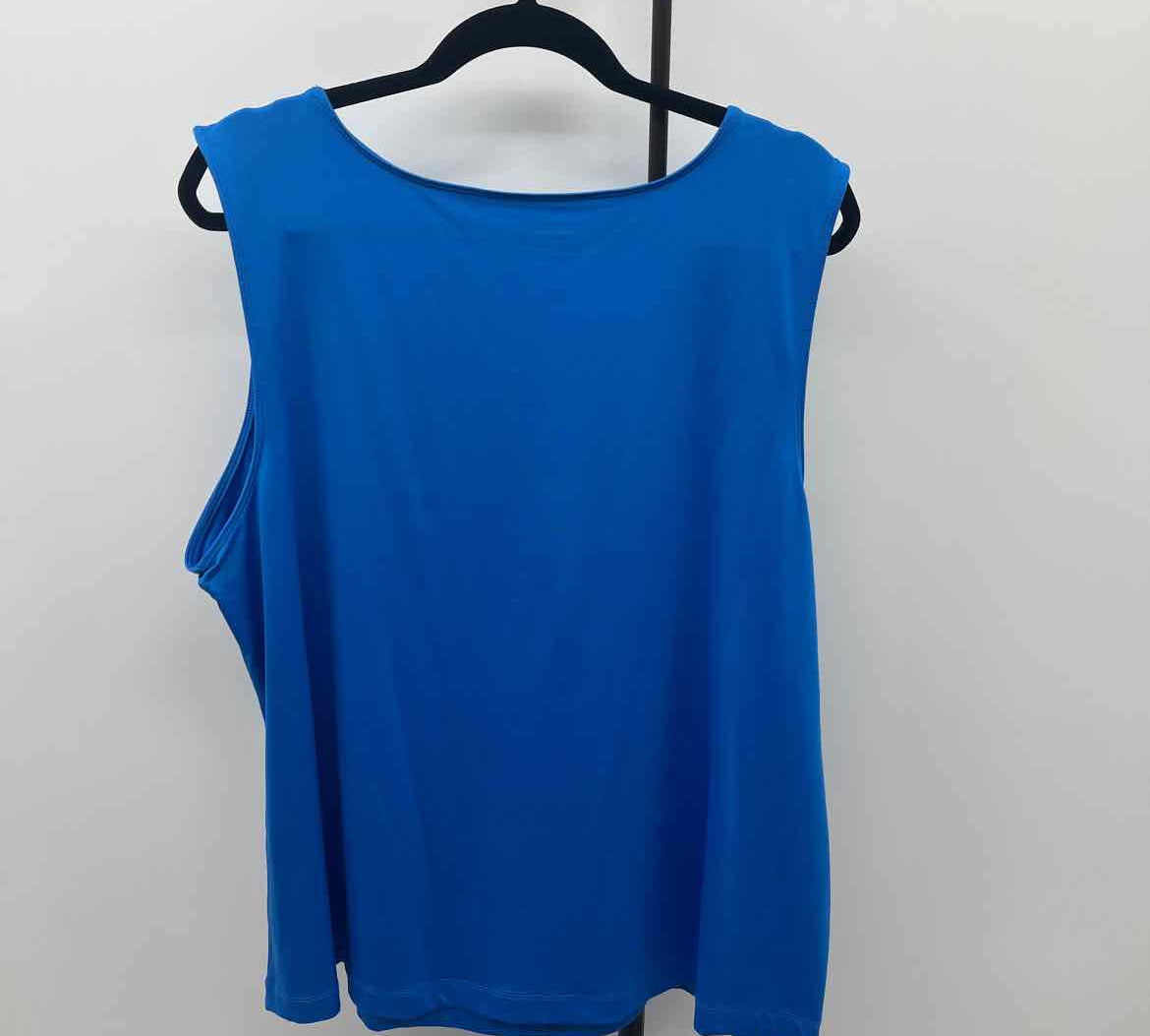 Charter Club Women's Size 3X Blue Solid Sleeveless Shirt