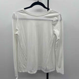 Garnet Hill Women's Size XS White Solid Long Sleeve Shirt