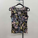 Calvin Klein Women's Size S Black Floral Sleeveless Shirt