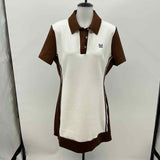 Tory Burch Women's Size 12 Brown Solid Dress