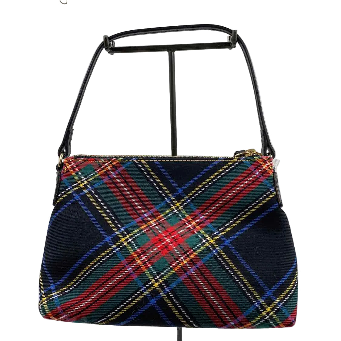 Back DOONEY & BOURKE Black Tartan Plaid BAGUETTE Shoulder Bag Purse
