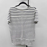 Talbots Women's Size XLP White Stripe Short Sleeve Shirt