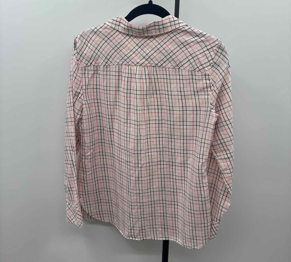 Talbots Women's Size S Pink Checkered Long Sleeve Shirt