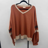 Hailey & CO Women's Size 3X Pumpkin Stripe Sweatshirt