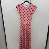 olivaceous Women's Size 6 Purple Squares Dress