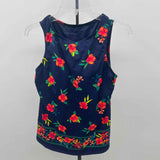 Lands End Women's Size 10 Navy Floral Swimsuit - 2 Piece