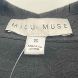 MIOU MUSE Women's Size S Black Textured Long Sleeve Shirt