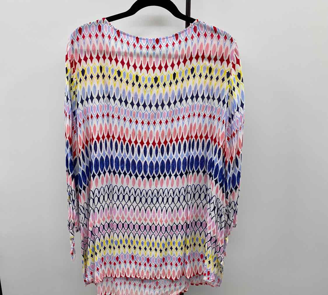 Talbots Women's Size 2X Multi-Color Abstract Long Sleeve Shirt