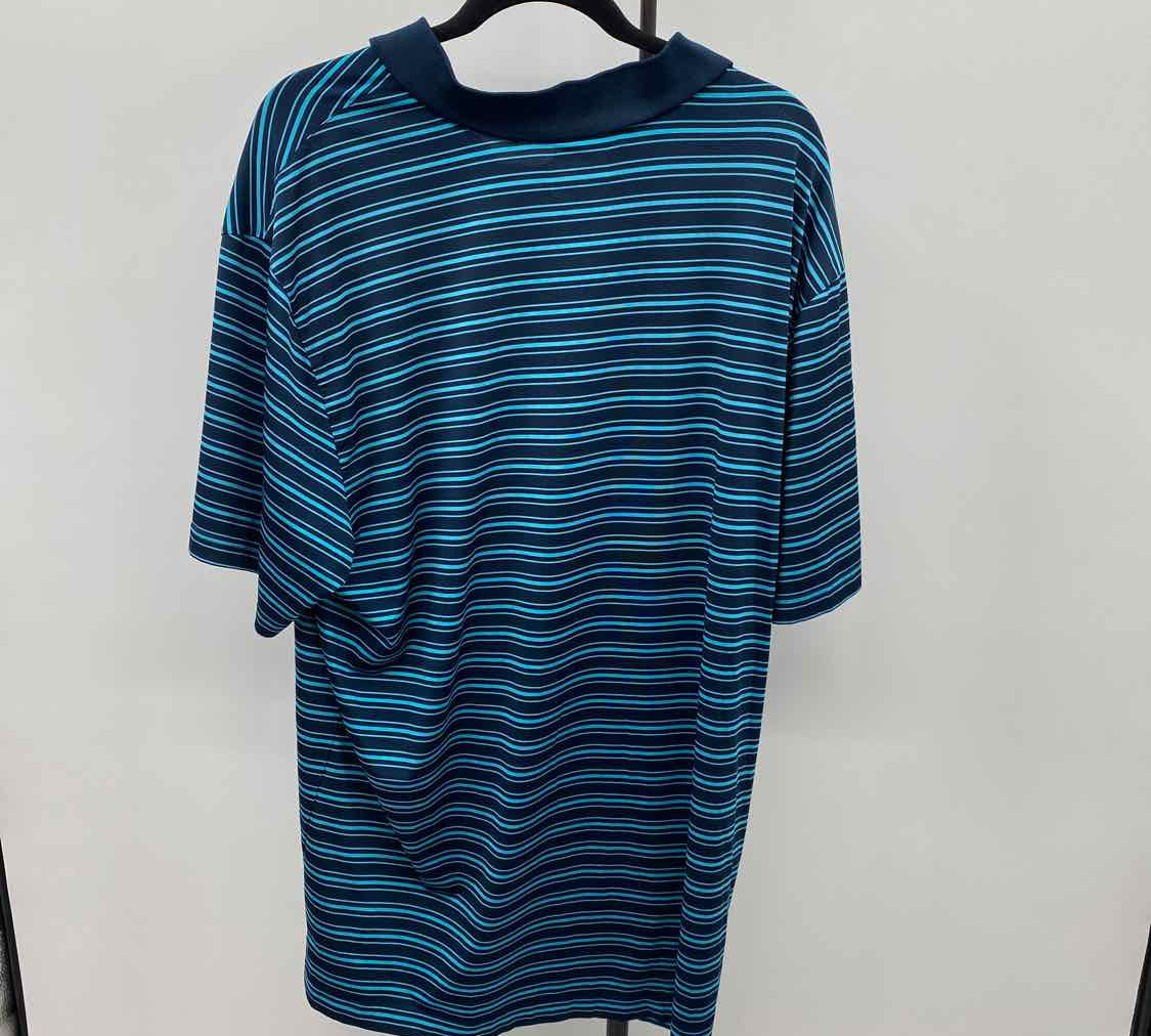 Under Armour Men's Size 3XL Navy Striped Short Sleeve Shirt