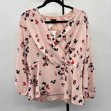 Ann Taylor Women's Size M Blush Floral Long Sleeve Shirt