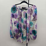 Lane Bryant Women's Size 4X Teal Floral Long Sleeve Shirt