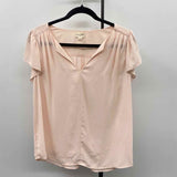 Maison Jules Women's Size XL Blush Solid Short Sleeve Shirt