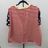 ampersand avenue Women's Size S Red Patriotic Short Sleeve Shirt
