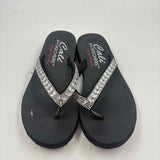 Skechers Women's Shoe Size 7 Black Rhinestones Flip Flops