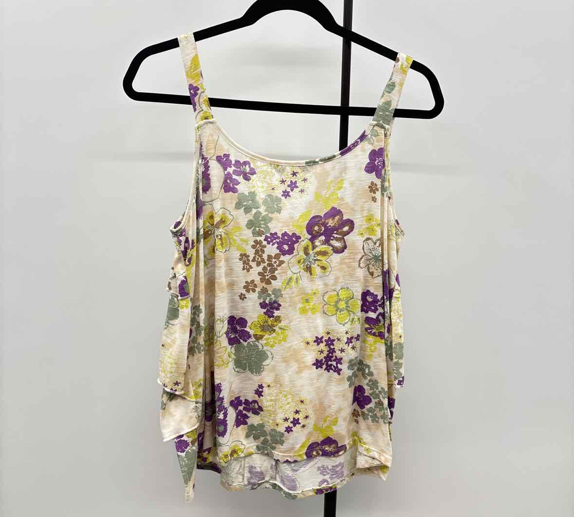 French Laundry Women's Size XL Beige Floral Tank