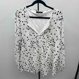 Lane Bryant Women's Size XL White Spotted Long Sleeve Shirt