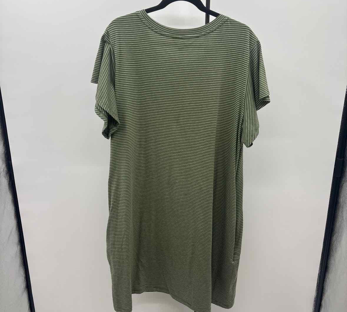 terra & sky Women's Size 2X Green Stripe Dress