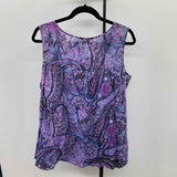 Talbots Women's Size 1X Purple Paisley Sleeveless Shirt