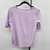Talbots Women's Size L Lavender Solid Short Sleeve Shirt