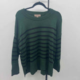 Philosophy Women's Size 1X Green Stripe Sweater