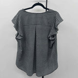 Adrianna Papell Women's Size 1X Black Squares Short Sleeve Shirt