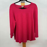 Chico's Women's Size L Red Solid Long Sleeve Shirt