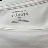 Talbots Women's Size LP White Solid Long Sleeve Shirt