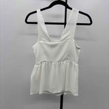 Zara Women's Size S White Solid Sleeveless Shirt
