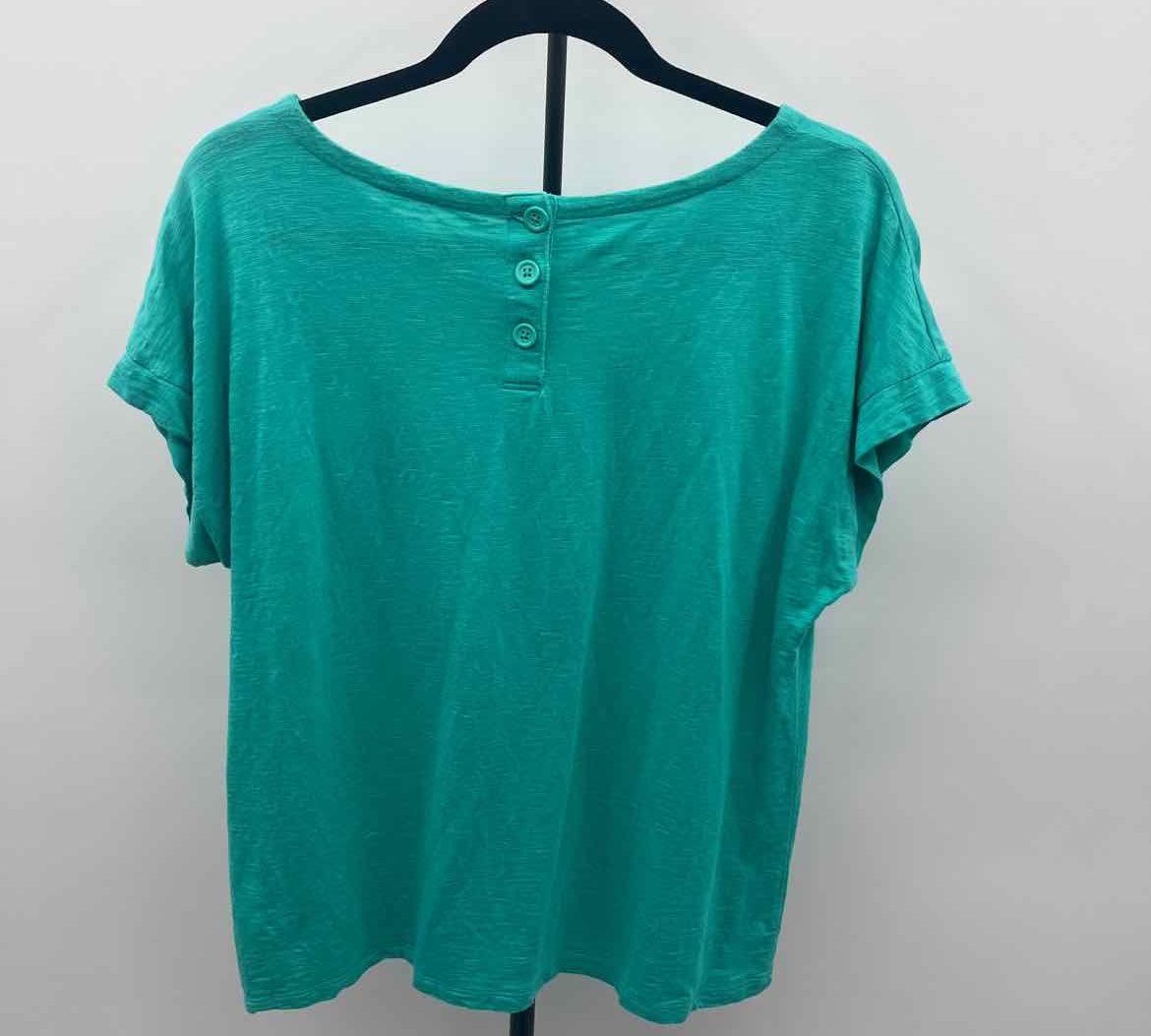 Talbots Women's Size XLP Green Heathered Short Sleeve Shirt