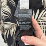 White House Black Market Women's Size M Black Leaf Long Sleeve Shirt
