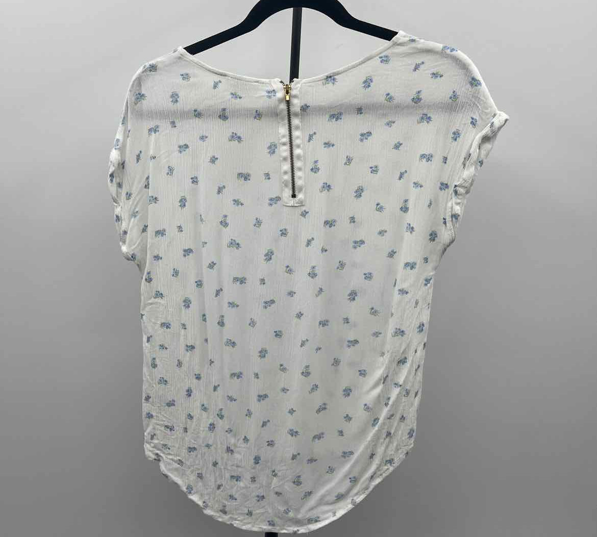 Olive & Oak Women's Size S White Floral Short Sleeve Shirt
