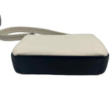 CALVIN KLEIN White Gray & Black Embossed Snakeskin Striped Vegan Leather Flap-Front Purse